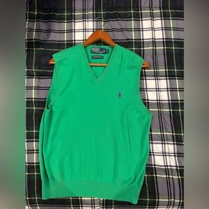 Polo by Ralph Lauren Men's Sweater Vest- Green / size M/ fine gauge Pima cotton